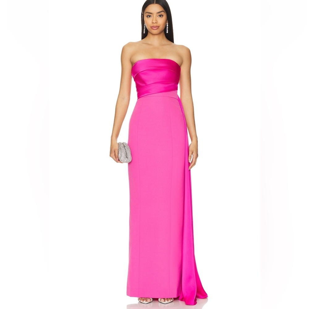 NBD Amira gown in pop of pink